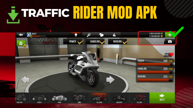 Traffic Rider Mod Apk Unlimited Money, All Bikes Unlocked